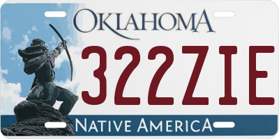 OK license plate 322ZIE