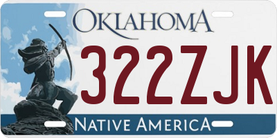 OK license plate 322ZJK
