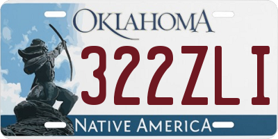 OK license plate 322ZLI