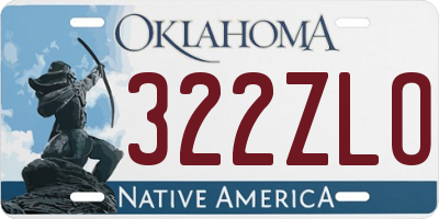 OK license plate 322ZLO