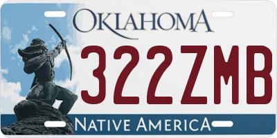 OK license plate 322ZMB
