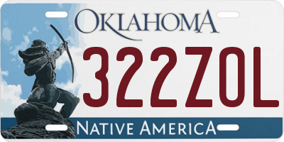 OK license plate 322ZOL