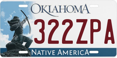 OK license plate 322ZPA