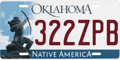 OK license plate 322ZPB