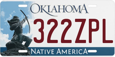 OK license plate 322ZPL