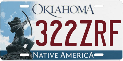 OK license plate 322ZRF