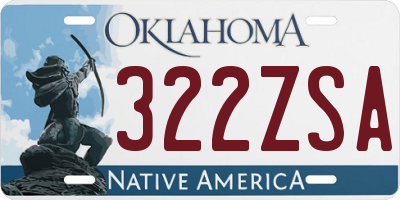 OK license plate 322ZSA