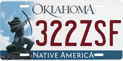 OK license plate 322ZSF