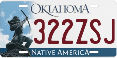 OK license plate 322ZSJ