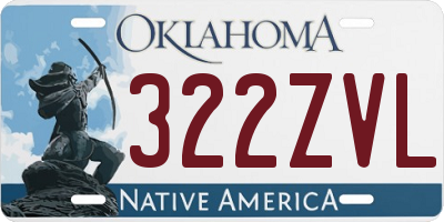 OK license plate 322ZVL