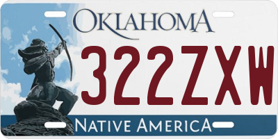 OK license plate 322ZXW