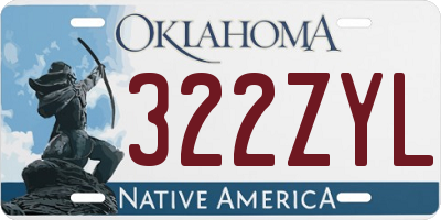 OK license plate 322ZYL