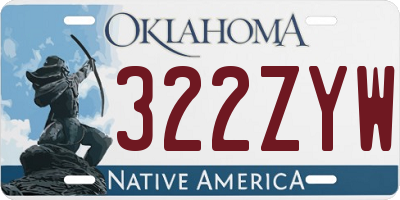 OK license plate 322ZYW