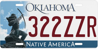 OK license plate 322ZZR