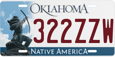 OK license plate 322ZZW