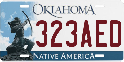 OK license plate 323AED