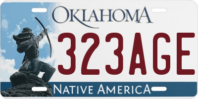 OK license plate 323AGE