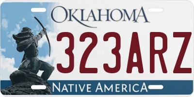 OK license plate 323ARZ