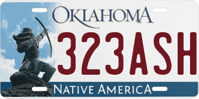OK license plate 323ASH