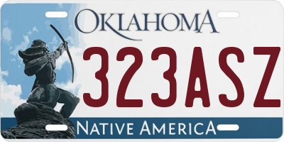 OK license plate 323ASZ