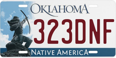 OK license plate 323DNF