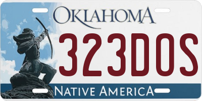 OK license plate 323DOS
