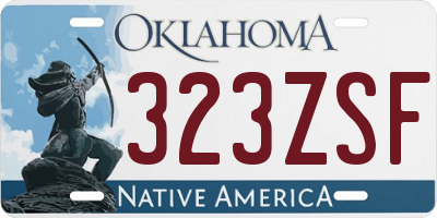 OK license plate 323ZSF