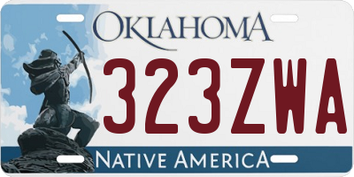 OK license plate 323ZWA