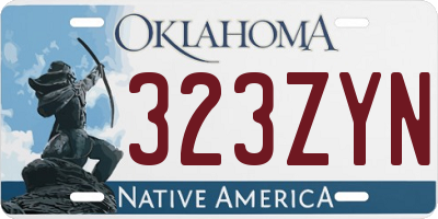 OK license plate 323ZYN