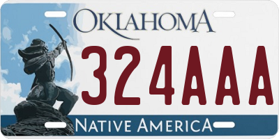 OK license plate 324AAA