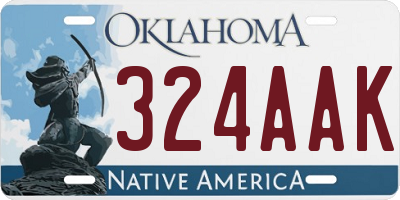 OK license plate 324AAK