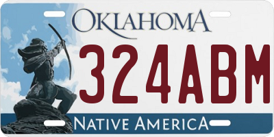 OK license plate 324ABM