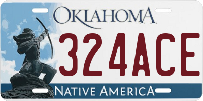 OK license plate 324ACE