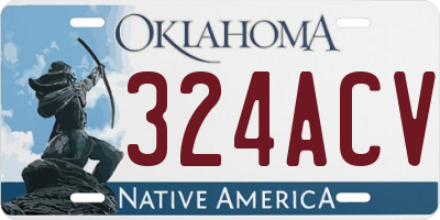 OK license plate 324ACV