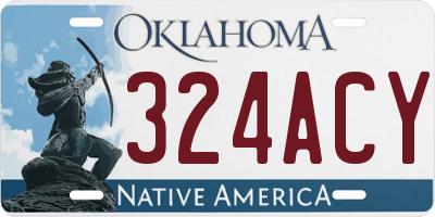 OK license plate 324ACY