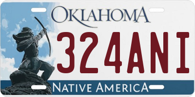 OK license plate 324ANI