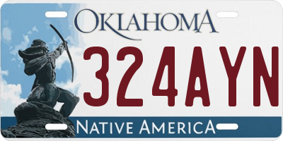 OK license plate 324AYN