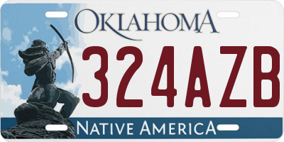 OK license plate 324AZB