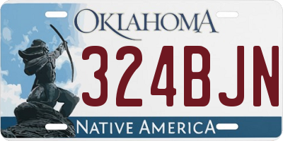 OK license plate 324BJN