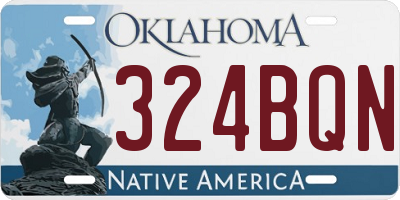 OK license plate 324BQN