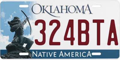 OK license plate 324BTA