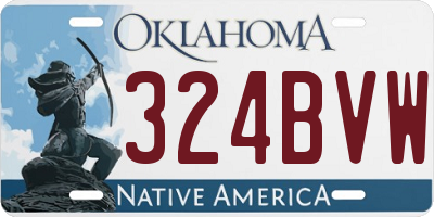 OK license plate 324BVW