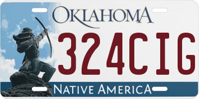 OK license plate 324CIG