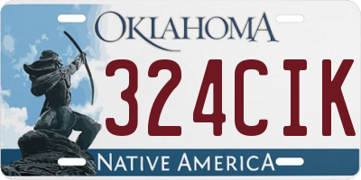 OK license plate 324CIK