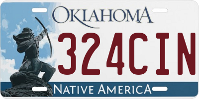 OK license plate 324CIN