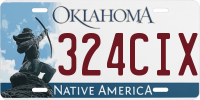 OK license plate 324CIX