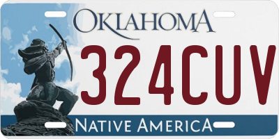 OK license plate 324CUV