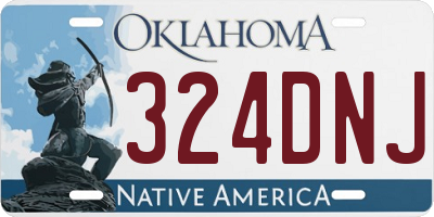 OK license plate 324DNJ
