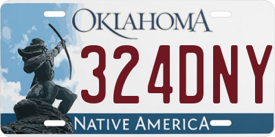 OK license plate 324DNY
