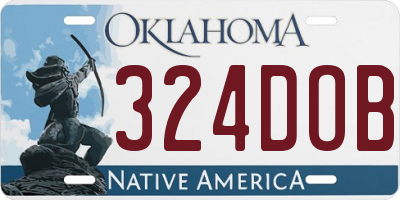 OK license plate 324DOB